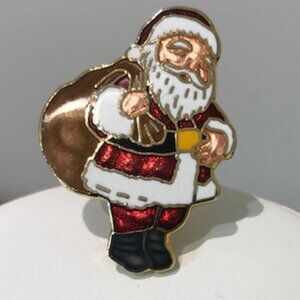 Santa Claus Vintage Christmas Brooch Pin Pre-Owned